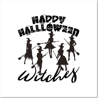 Happy Halloween Witches Posters and Art